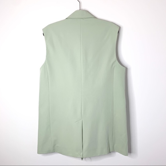 Zara Double Breasted Vest Blazer Green Size L NWT - Picture 16 of 17